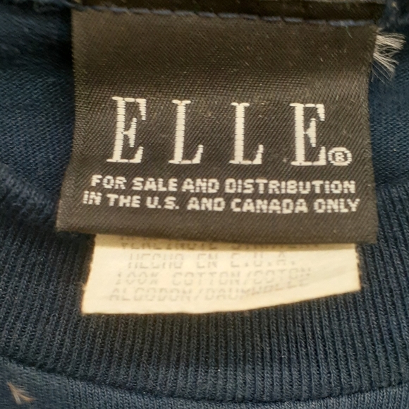 Navy ELLE neon Green Graphic T-Shirt M - Picture 2 of 6